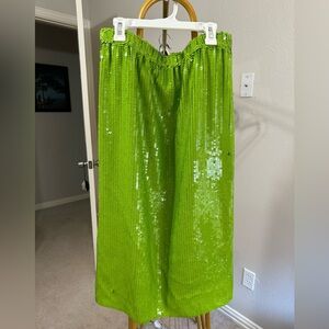J. Crew Midi Sequin Green Skirt